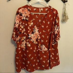 Plus Size Wrap Blouse